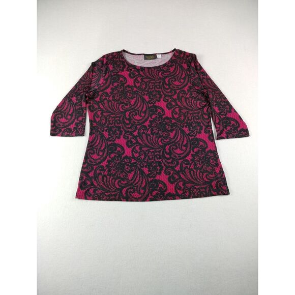 Bob Mackie Blouse Women's Medium Red  Wearable Art Boho Bohemian Bohostyle‎ - Picture 1 of 9